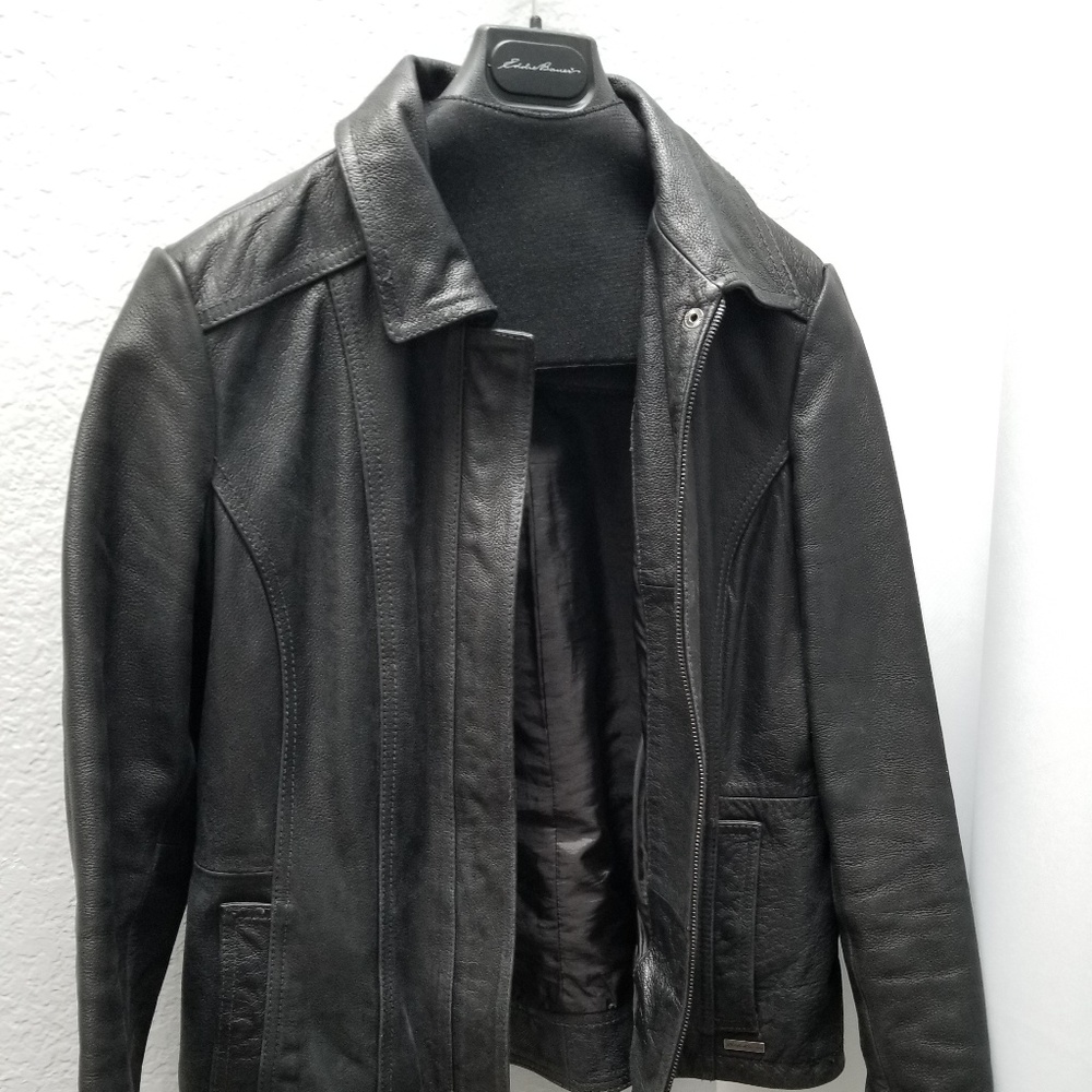 Eddie Bauer Stine Jacket Women's M Leather Black